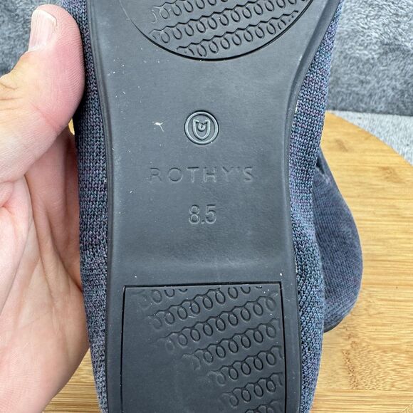 Rothy's Shoes Womens Size 8.5 Black Pointed Toe Flats Knit Washable Eco Friendly - Picture 10 of 10